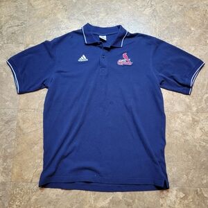 Adidas St. Louis Cardinals Polo Shirt Mens Medium M Blue Short Sleeve Pullover